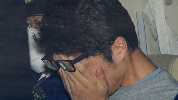 Takahiro Shiraishi leaves a police station in Tokyo in November, 2017. He has been sentenced to death for serial murder.