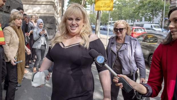 Rebel Wilson pictured outside the Court of Appeal in April.