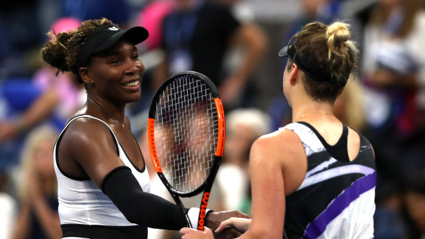 Venus Williams (left) fought hard before bowing out to Elina Svitolina.
