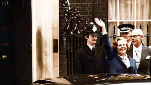 Happier times: Margaret Thatcher outside 10 Downing Street, with her husband Denis, after leading her party to victory,  and becoming the country's first woman prime minister, 1979.