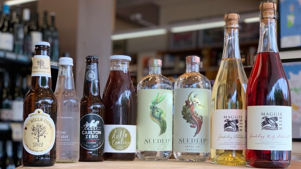 Some of the range of non-alcoholic beverages available from Ainslie Cellars and the Ainslie IGA.