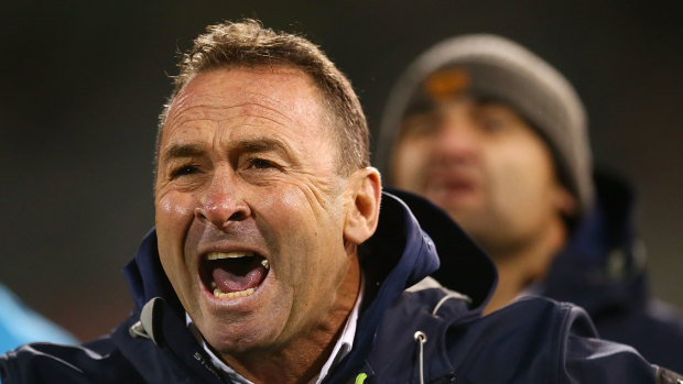 Ricky Stuart gets his message across from the sidelines.