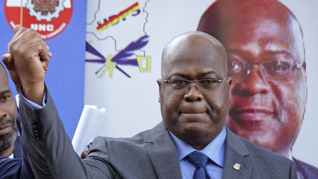 Incoming Congolese president Felix Tshisekedi, pictured in November, is alleged to have done a deal with Joseph Kabila.