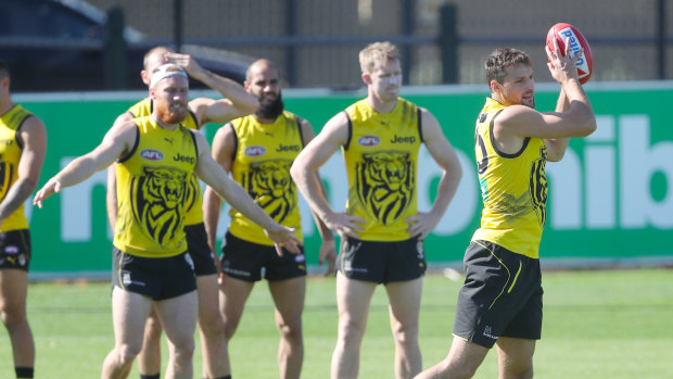 Toby Nankervis at training on Friday.