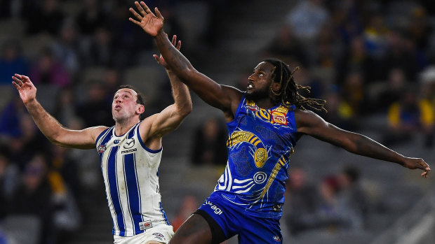 Nic Natanui was one of West Coast’s best again but could not get his team over the line.