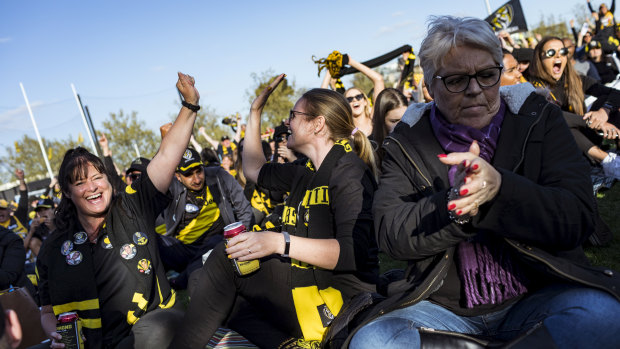 Richmond fans Jenny Bryent and Carolynn Denman were among the crowd at Punt Road.