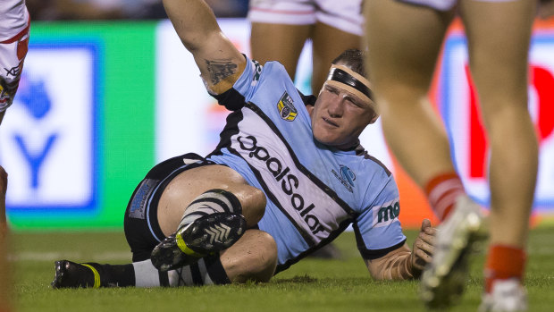 Worry: Paul Gallen went down in the opening 20 minutes on Friday.