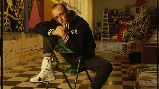 Keith Haring in his Broadway studio.