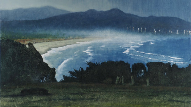 Thornton Walker, <i> Eventide with Distant Lights</i> in <i>The sea and the folded cloth </i>at Beaver Galleries.