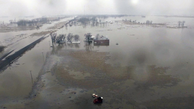 Flooding along the Missouri River in Iowa on Tuesday. 