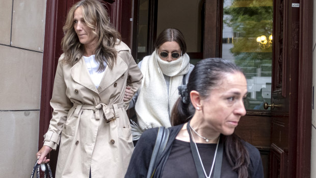 Sarah Ristevski, centre, leaves the Court of Appeal in Melbourne in December.