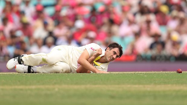 Cummins drops a catch on day three. 