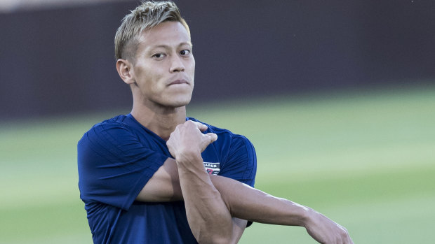 On his way: Keisuke Honda has signed for Melbourne Victory.