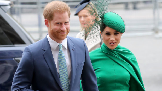 Prince Harry and Meghan at the Commonwealth Day Service in London.