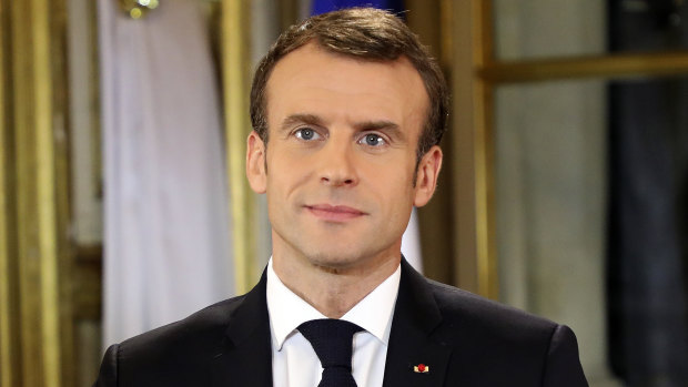 French President Emmanuel Macron before a special address to the nation, his first public comments after four weeks of nationwide 'yellow vest' protests. 