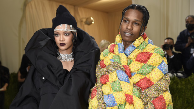 Rihanna, left, and ASAP Rocky are expecting their first child together. 