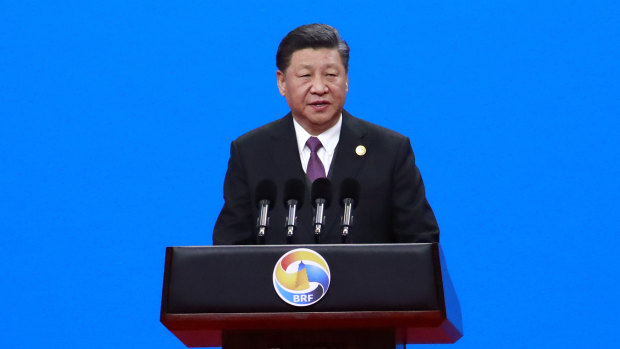 Chinese President Xi Jinping at the opening ceremony of the second Belt and Road Forum in April.