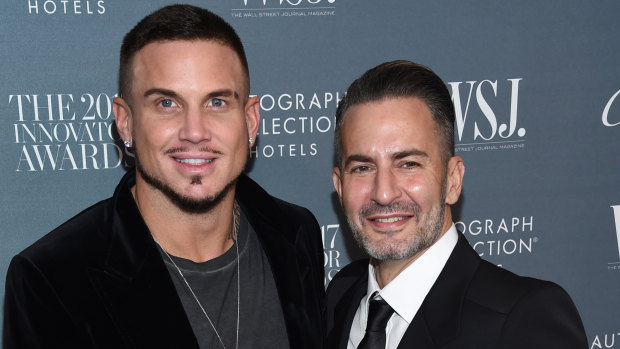 Engaged ... designer Marc Jacobs (right) and Charly Defrancesco.