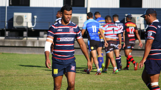 Moving on: Kurtley Beale donning his new Easts club attire at Waratahs training on Tuesday. 