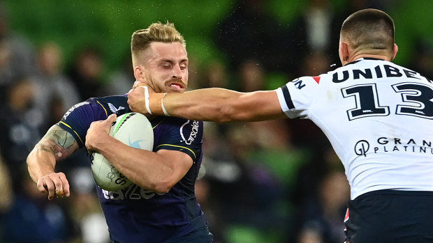 Victor Radley catches Cameron Munster last month, before the crackdown. Radley was sent to the sin bin for the offence.