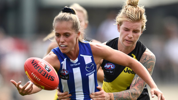 Handy contributor: Kaitlyn Ashmore racked up three goals for North Melbourne.
