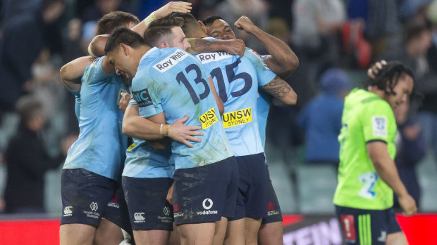 Cautionary tale: The Waratahs' epic comeback against the Highlanders also showed Steve Hansen that fortunes can change quickly – at Super Rugby and Test level.