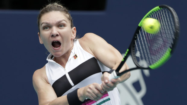 Simona Halep defeats Polona Hercog, in the third round of the Miami Open. 