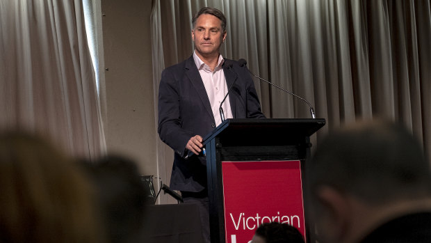 Unionists walked out as Richard Marles prepared to address the Victorian Labor conference.