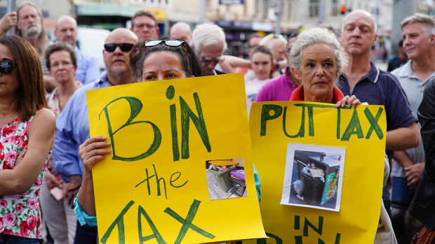 Residents rally outside Richmond Town Hall on Tuesday night.