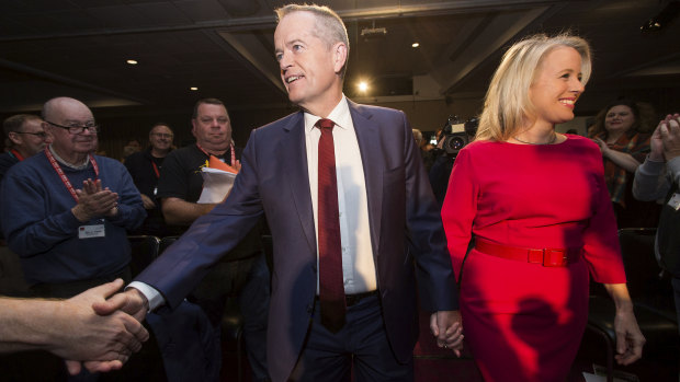 Bill and Chloe Shorten at the Victorian Labor state conference.