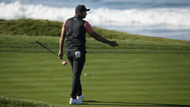 Jason Day fell back from the lead during the third round at Pebble Beach.