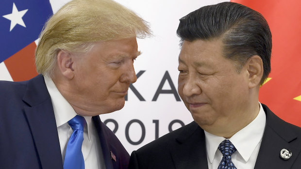 President Donald Trump, left, meets with Chinese President Xi Jinping during a meeting on the sidelines of the G-20 summit in Osaka, Japan, earlier this year.