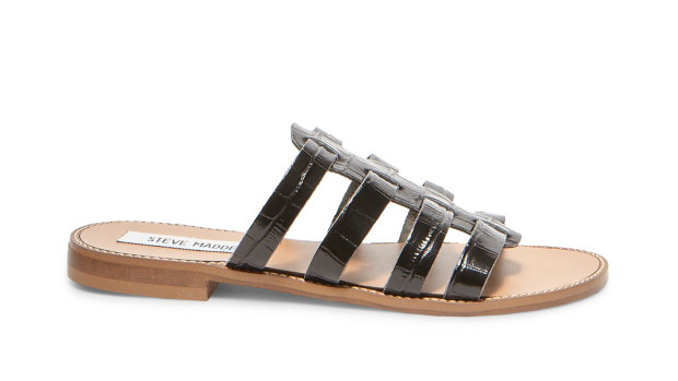 Steve Madden rayen black croco sandal, $89