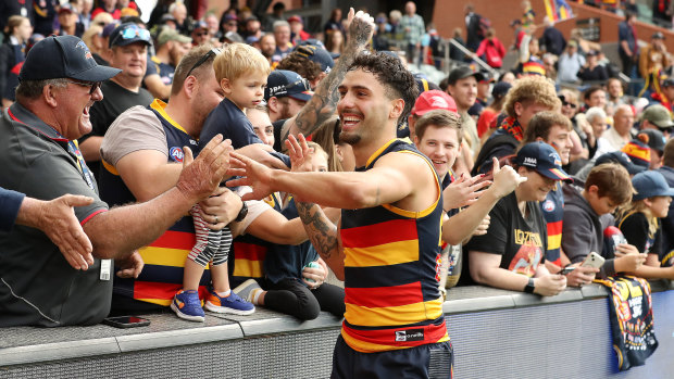 Izak Rankine after the Crows’ win over the Dockers.