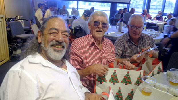 Jake Hapeta, Peter Roberts and Russell Tainton at the Salvation Army Christmas lunch.