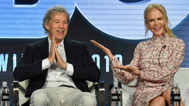 Nicole Kidman with screenwriter David E. Kelley on the promotional trail for The Undoing.