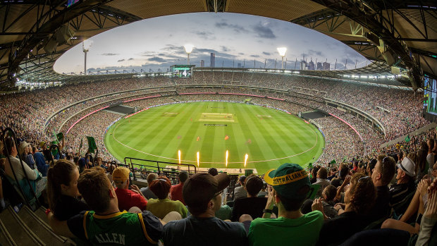 A bumper crowd at the MCG for the BBL Melbourne derby in January 2016.