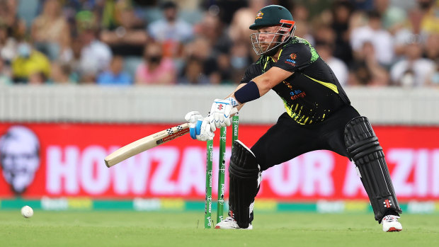 Aaron Finch in action against Sri Lanka in the T20 series.