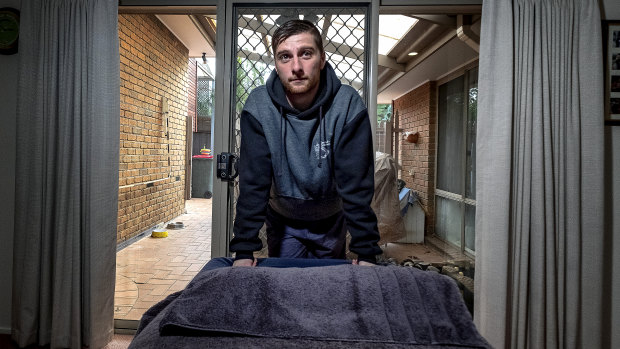  Labourer and masseur Jarred Webb who is working two jobs to get by.