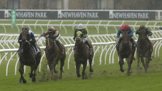 Bandersnatch careers away with the Winter Stakes in very wet conditions   in July. 