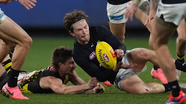 Carlton’s Jordan Boyd in action against Richmond.