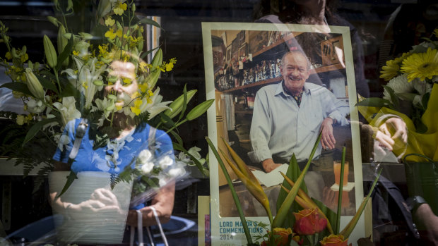Mourners pay their respects to the co-owner of Pellegrini's, Sisto Malaspina