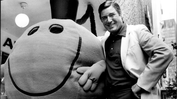 Roger Hargreaves with Mr Wrong in Sydney in 1980.