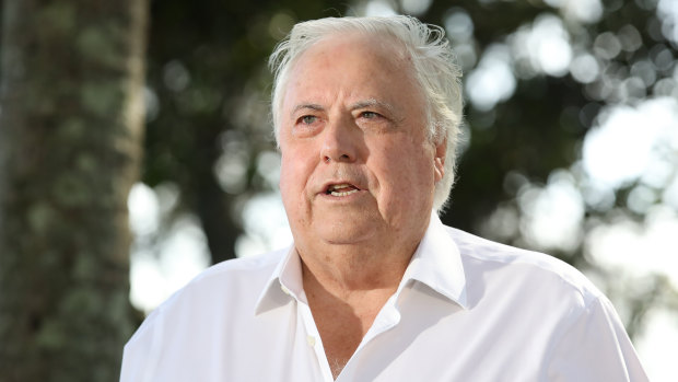 Queensland mining billionaire Clive Palmer speaking on the Gold Coast in May 2022.