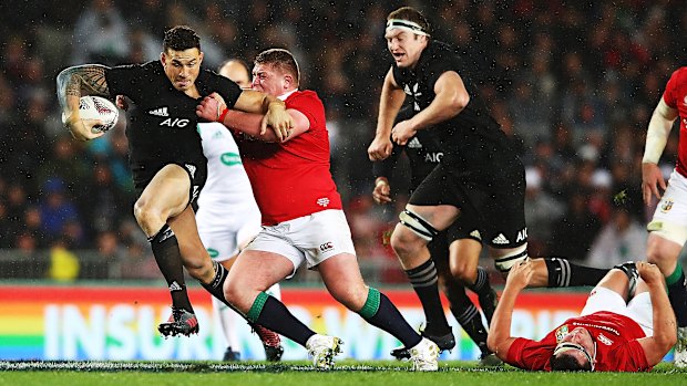 Sonny Bill Williams playing against the British and Irish Lions at Eden Park.