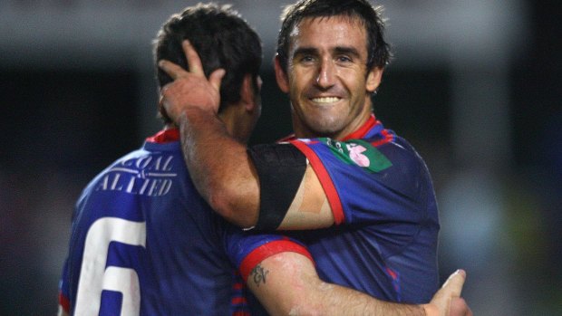 Heir apparent: Mullen partnered Andrew Johns in the halves for Newcastle in 2006.