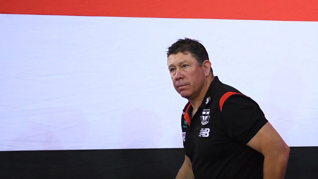 Saints coach Brett Ratten, pictured, conceded Hill wasn’t working hard enough.