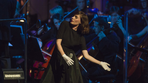 Sarah Blasko performing at the Sydney Opera House.