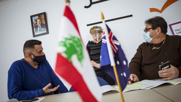 Robert Bekhazi, Amal Radi and Labib Faddoul from the United Australian Lebanese Movement.