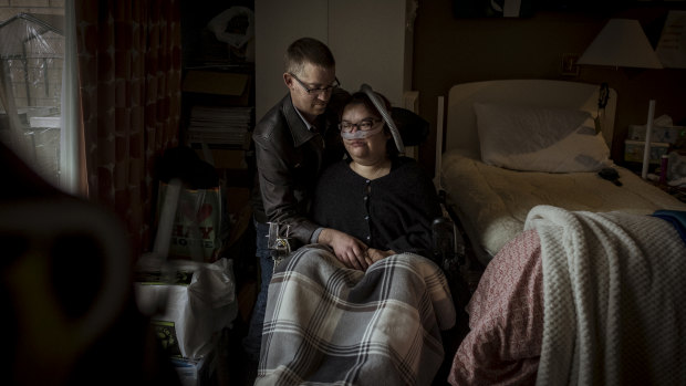 Alysia Kaiser, who has muscular dystrophy, can't live at home with her husband without the equipment she needs. 